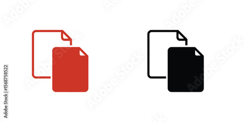 vector icon of two overlapping documents or clipboard, representing copy and paste function."