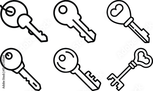 set of keys vector illustration