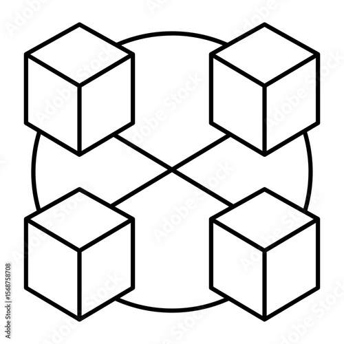 blockchain outline icon