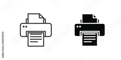 vector icon of a printer, representing print document, hard copy, or output."