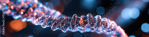 Digital Render of Double Helix Structure with Bokeh Background