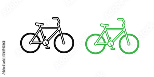 vector icon of a bicycle, representing cycling, eco-friendly transport, or recreation."