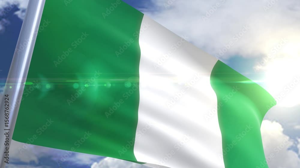 Waving flag of nigeria animation