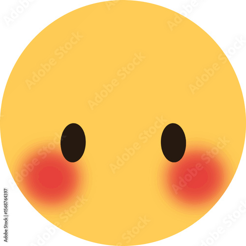 Yellow emoji with blushing cheeks