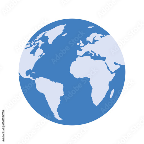 flat globe vector illustration image with world map