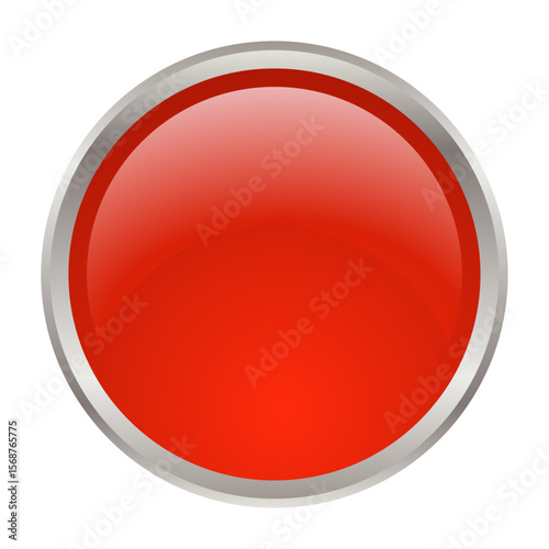 UI asset image vector png template 3D button circle red