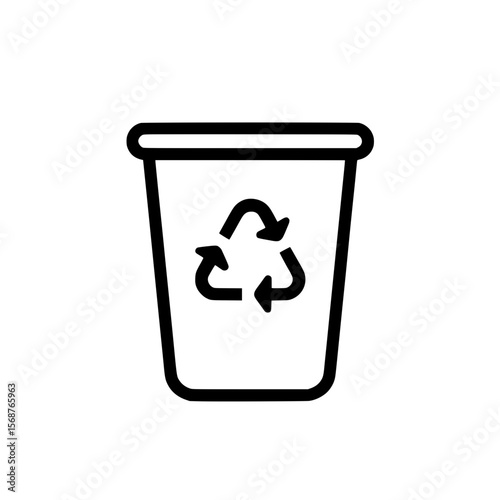Simple recycle bin icon with circular arrows for eco-friendly waste disposal and sustainability