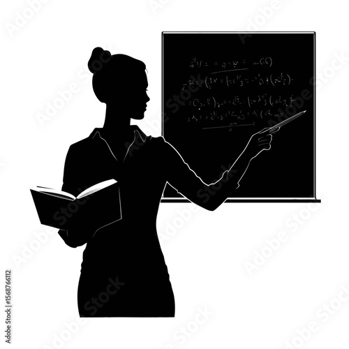 Female Teacher Silhouette: Education and Instruction
