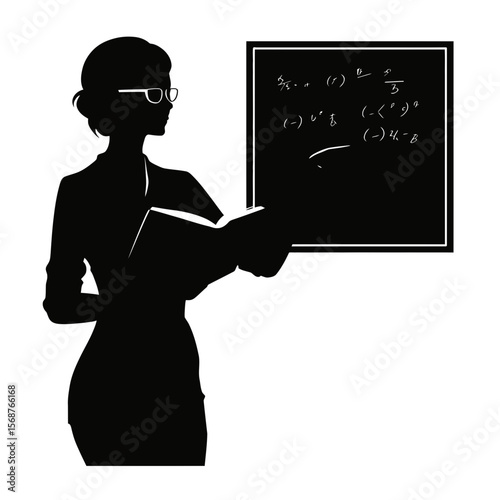 Female Teacher Silhouette: Education and Instruction