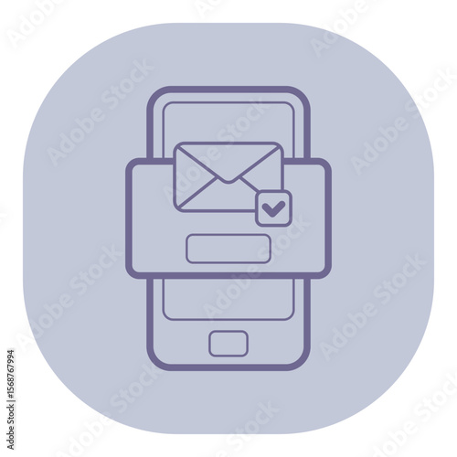 Simple mobile device with envelope symbol representing message notifications. Digital connectivity and communication tools concept