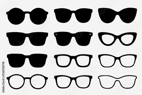 set of black sunglasses