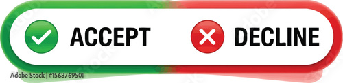 A slider with accept and decline options on a white background image