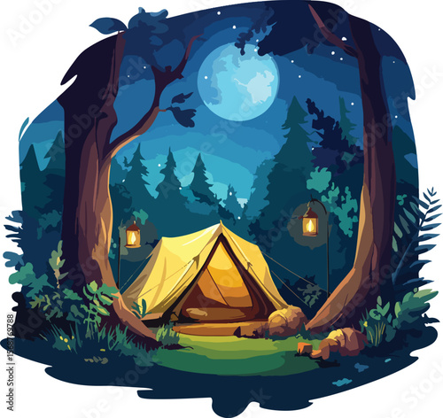 camping in the mountains