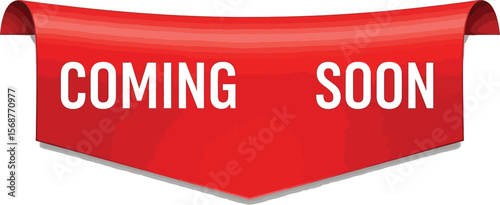 Red banner with the words coming soon in white on a white background