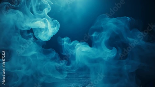 Wallpaper Mural Ethereal blue smoke swirling gracefully in a dark atmosphere, creating a mystical ambiance Torontodigital.ca