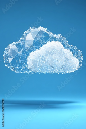 Abstract polygonal cloud graphic design.