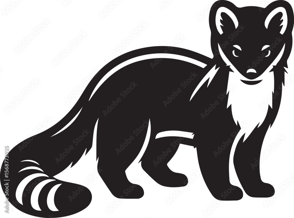 Fototapeta premium marten vector illustration, marten silhouette vector white background