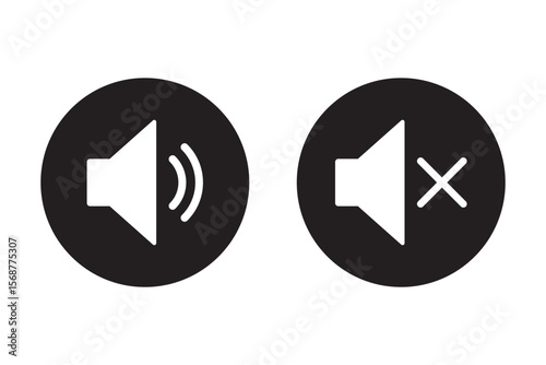 Free Download Silent and ring speaker icon set with simple and stroke style in black and white color vector . Speaker icon set. volume icon vector. loudspeaker icon vector. Mute and unmute vector design eps 10 - GFXLoad
