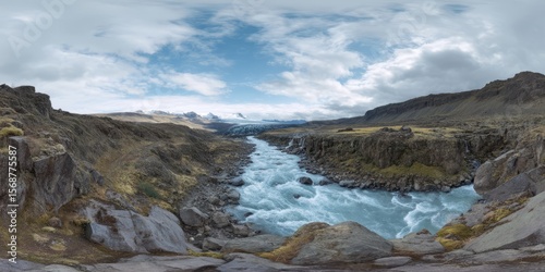 Icelandic river adventure nature hdr 360 degrees