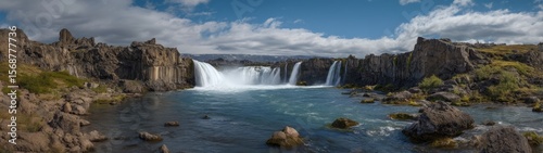 Hdr 360   stunning waterfall landscape