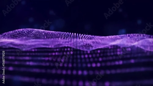 Purple Particle Wave – Abstract Digital Data Flow Loop Background