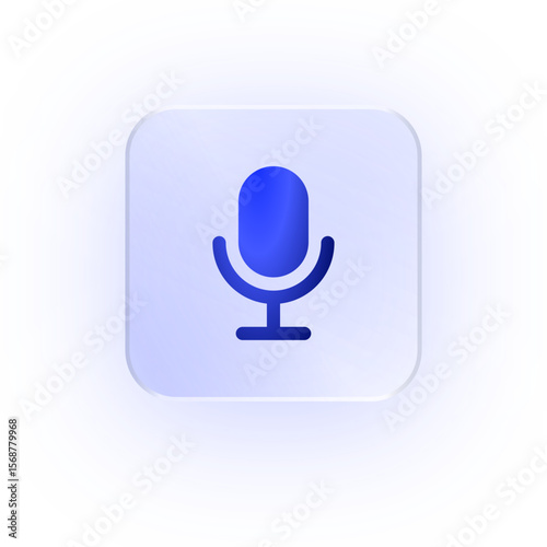 Glassmorphism Icon Microphone Icon Audio Icon Soft Shadow Glassmorphic Voice Icon Mic Icon Sound Icon Recording Icon Podcast Icon Broadcast Icon Speech Icon