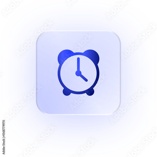 Glassmorphism Icon Alarm Clock Icon Time Icon Soft Shadow Glassmorphic Clock Icon Wake Up Icon Timer Icon Watch Icon Countdown Icon Alert Icon Ringing Clock