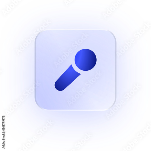 Glassmorphism Icon Microphone Icon Mic Icon Soft Shadow Glassmorphic Sound Icon Audio Icon Voice Icon Record Icon Podcast Icon Sing Icon Talk Icon