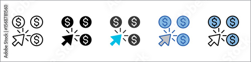 Pay Per Click Icon Pack Multistyle Illustration