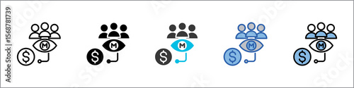 Cost Per Mille Icon Pack Multistyle Illustration