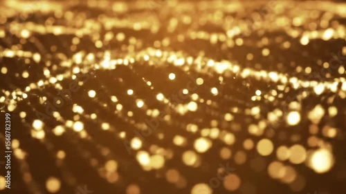 Golden Particle Waves – Abstract Looping Motion Background