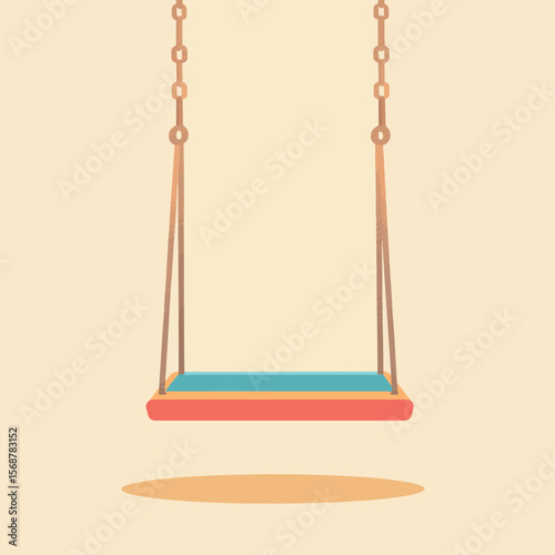 playground swing theme elements, vector style simple color