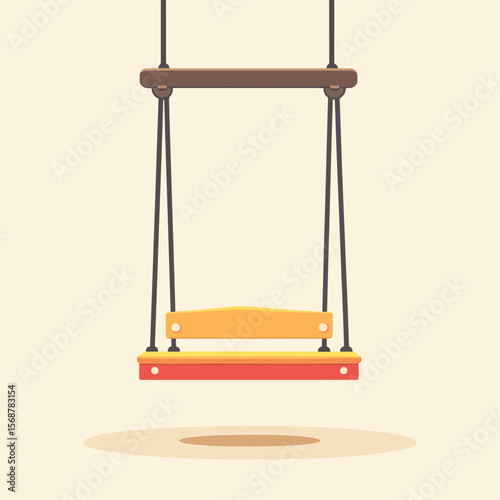 playground swing theme elements, vector style simple color