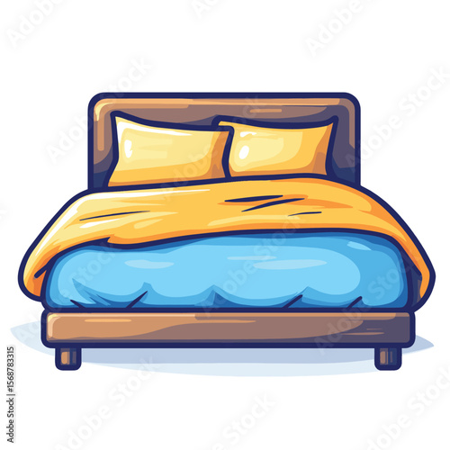 Bed, bedtime vector icon, vector style simple color