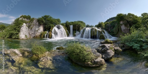 Waterfall adventure nature hdr 360 degrees