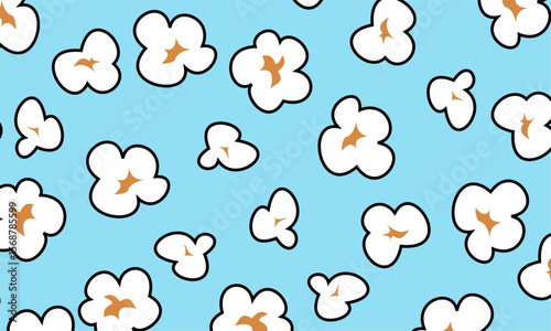 Popcorn seamless pattern. Popcorn Background pattern. Pop corn pattern for packaging 