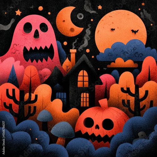 halloween spooky illustration no PNG