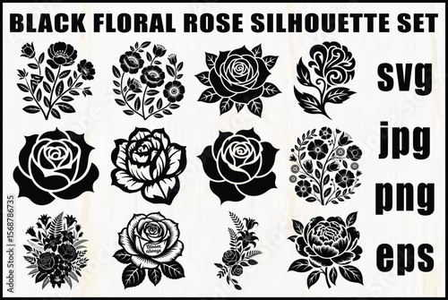 Black Rose Cut File Bundle