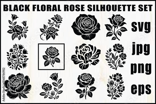 Black Rose Cut File Bundle