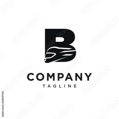 Letter B Racing Helm Logo Icon Vector