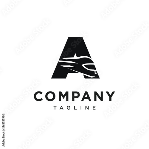 Letter A Racing Helm Logo Icon Vector