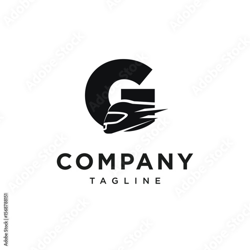 Letter G Racing Helm Logo Icon Vector