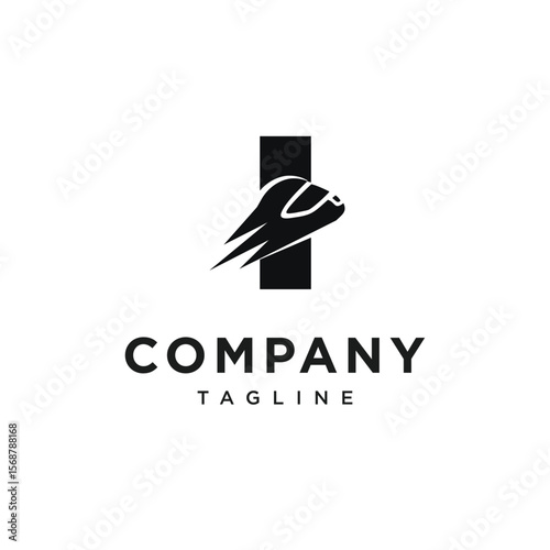 Letter I Racing Helm Logo Icon Vector