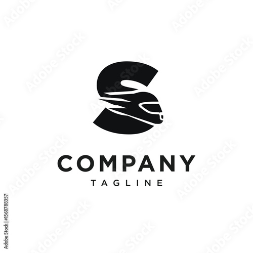 Letter S Racing Helm Logo Icon Vector