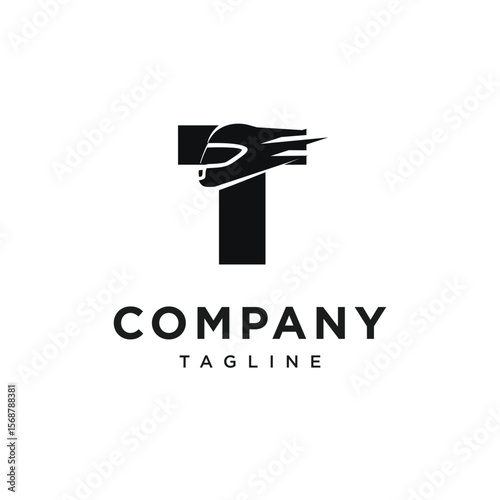 Letter T Racing Helm Logo Icon Vector