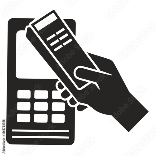 Credit or Debit Card Swipe Silhouette Icon for Payment Terminal and Digital Transaction Design