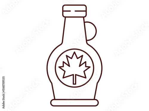 Maple syrup icon. Beverages outline icon. Simple drink or beverages vector illustration in modern thin line style.