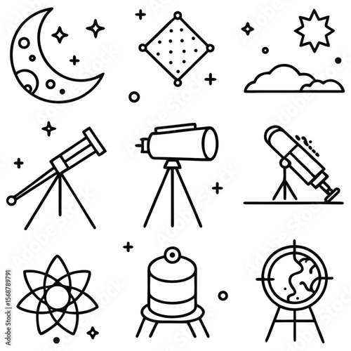 Celestial bodies and astronomical instruments astronomy moon