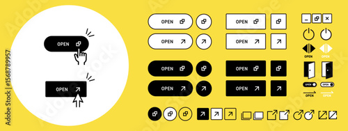 Open Button UI – モバイルメニューやドロワー展開に使える開くボタンアイコン素材