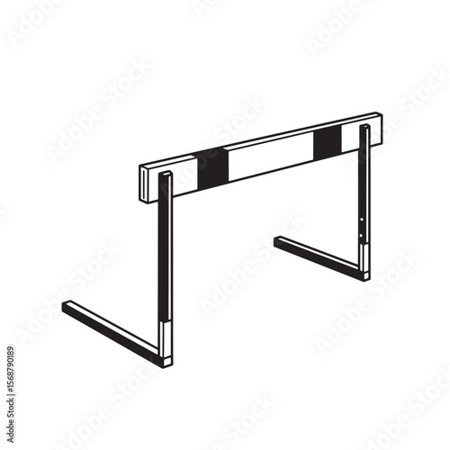 A simple illustrated illustration of a classic track and field hurdles equipment for sports competitions